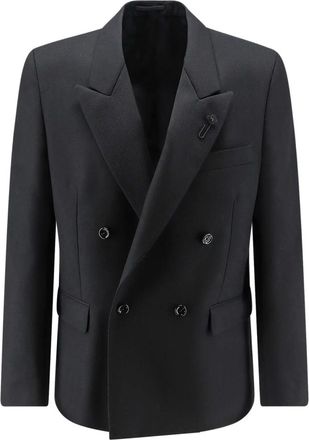 Lardini Double-breasted blazer van scheerwol - Heren - Jassen - Zwart - Maat: 4XL Wol