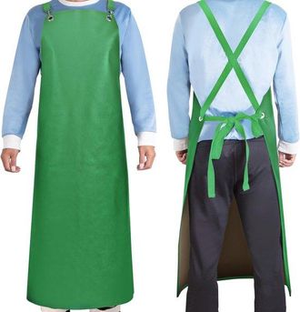 OEM Delantal De Goma Impermeable, 109 Cm, Correa De Entrepierna Ajustable, Resistente A Desgarros, Carnicer&iacute;a Y Peluquer&iacute;a Canina, Color Verde