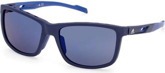 adidas Blauwe Spiegel Zonnebril met Gouden Frame - Heren - Zonnebrillen - Blauw - 60 MM - Accessoires