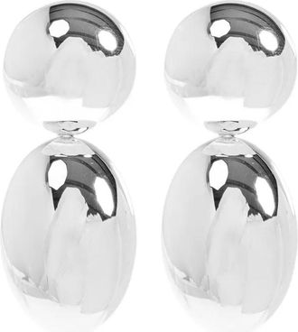 LI&Eacute; STUDIO double-sphere earrings - Silver