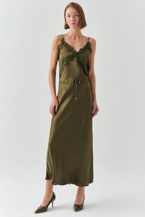 Exquise Liv Midi Skirt in Khaki at Nordstrom, Size X-Small