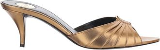 Saint Laurent Golden Textured Draped Heels
