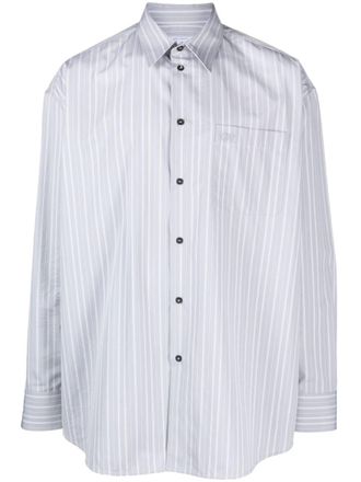 Off-white Camicia oversize a righe - Grigio