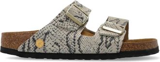 Birkenstock Arizona Rivet Logo - Dames - Sandalen - Beige - 37 EU - Leer - Schoenen