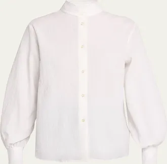 Officine G&eacute;n&eacute;rale Alison Seersucker Button-Front Shirt