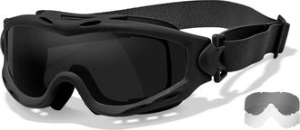 Wiley X Sunglasses SPEAR Frame Matte Black Shield Grey + Clear,Size Medium - Xxl