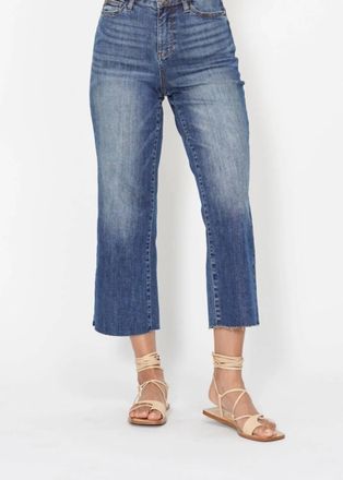 Judy Blue Womens Kimi Crop Wide Leg Jeans In Medium Wash