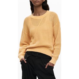 Desigual Fine Gauge Crewneck Sweater in Yellow at Nordstrom, Size X-Small