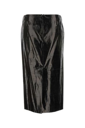 Alexander McQueen Womens Black Canvas Skirt Gonne