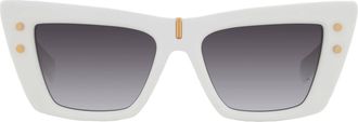 Balmain B - EYE Grey Gradient Cat Eye Ladies Sunglasses BPS-156C WHT-GLD 54
