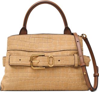 Marc Jacobs The Small Dakota Croc Embossed Suede Satchel in Sahara at Nordstrom