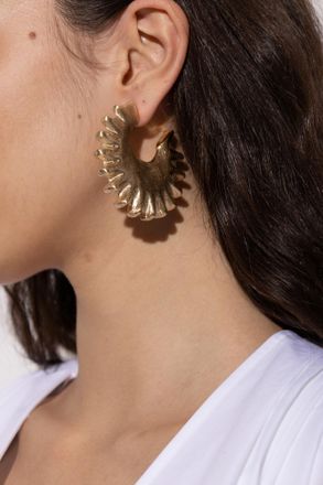 Jacquemus Hoop Earrings In The Shape Of A Seahorse, Womens, Gold
