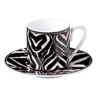 Roberto Cavalli Coffee Cup & Saucer with Luxury Box in Zebra at Nordstrom