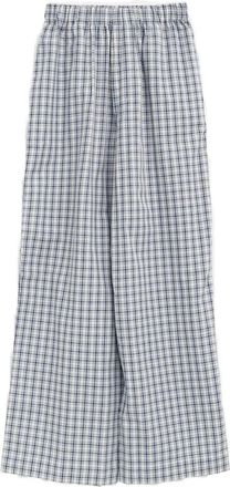 BASERANGE Pantaloni Claude a quadri - Blu