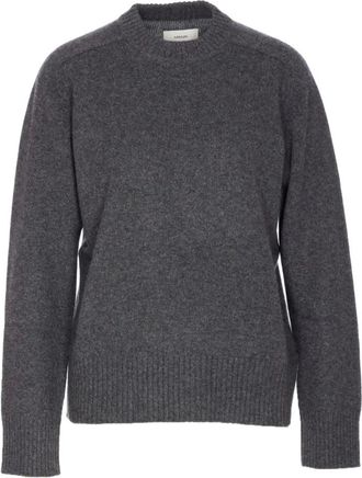 Loulou Studio Cashmere Knitwear, female, Gray, Size: XL Grey Cashmere Crew-Neck Sweater