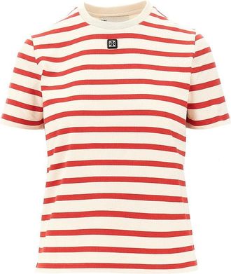 Tory Burch Striped T-shirt with logo detail Woman S
