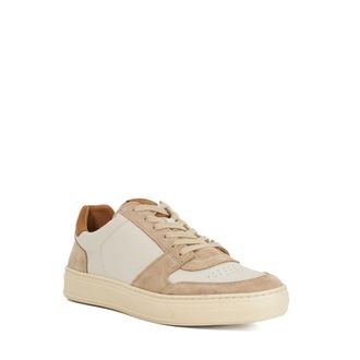 Dune London Mens Tawly - Leather Cup Sole Trainers - Cream - Size UK 12