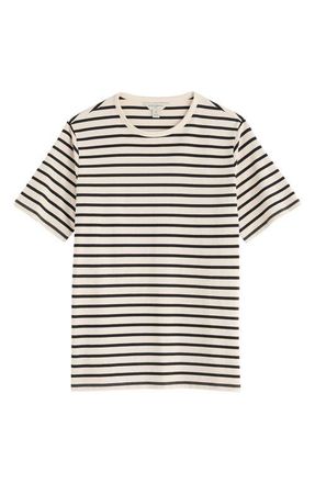 Seasalt Cornwall Seven Seas Sailor Striped Organic Cotton T-Shirt in Breton Onyx Ecru at Nordstrom, Size Xx-Large