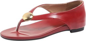 Generic Summer Wedges Shoes for Women Wedge Heel Sandals Summer Clip Toe Herringbone Metal Open Womens Walking Womens (Red, 7.5)