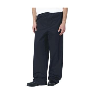 Jil Sander Pantalones de Pierna Ancha de Algod&oacute;n - Trousers - Hombre - Azul - S