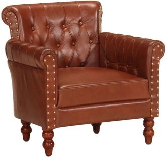 vidaXL Vidaxl - Sillón de cuero auténtico de cabra marrón