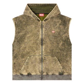 Diesel Vests, male, Green, Size: XL Sleeveless Hoodie