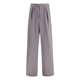 Dries Van Noten Preaches Bis wijde broek - Dames - Broeken - Grijs - Maat: 4XL Zijde