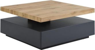 Vente-Unique Vente-unique - Tavolino 1 cassetto e piano girevole in mdf Antracite e Rovere - kyria