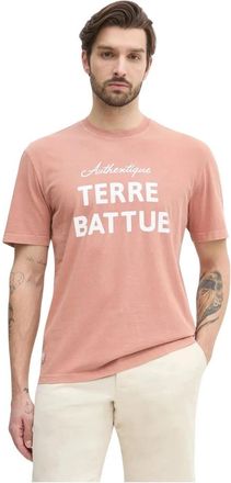 Lacoste Roland-Garros Gravel Court T-shirt - Heren - T-shirts - Oranje - 2XL - Katoen - Tops