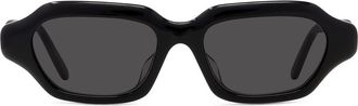 Loewe Slim 51mm Rectangular Sunglasses in Shiny Black /Smoke at Nordstrom