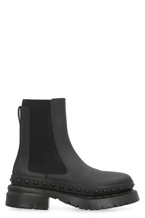 Valentino Garavani Rockstud M-Way Leather Chelsea Boots