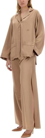 Max Mara Womens Piano Potter Shirt - Tan Silk - Size EU 42 (Womens)