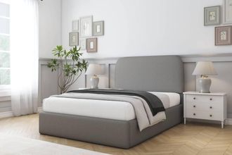 Comfort Beds Diana Dumfries Bed Frame - 45 Upholstered Headboard in Light Grey | Size: Double