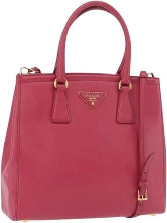 Prada Pre-owned Handbags, female, Pink, Size: ONE SIZE Pre-owned Vintage Saffiano Leather Hand Bag