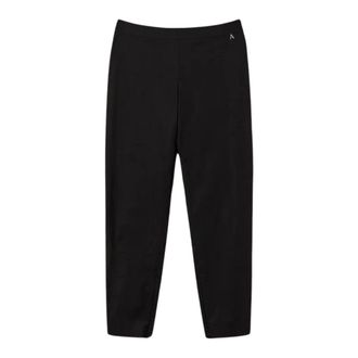 Twinset Slim-fit Trousers, female, Black, L, Black Cotton Stretch Cigarette Trousers