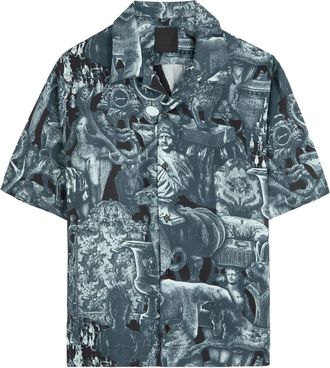 Givenchy Printed Silk-twill Shirts - Navy - 40 (C15.75 / M)
