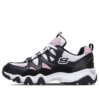 Skechers (WMNS) Skechers DLites 2.0 Low-Top Running Shoes Black/Pink/White 88888328-WBPK