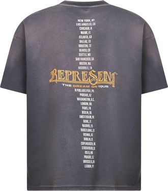 Represent Mens Grey Cotton Jersey Golden Tour T-Shirt T-Shirts And Polos