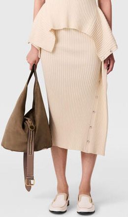 Stella McCartney Ribbed Knit Skirt - Cream