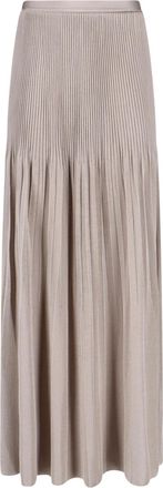 Giorgio Armani Pleated Maxi Skirt Grey