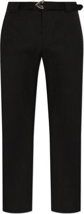 Alexander McQueen Zwarte Katoenen Riem Broek - Heren - Straight fit broeken - Zwart - M - Katoen - Broeken