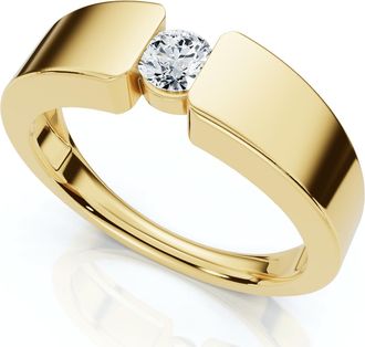 Pompeii3 Mens 1/4Ct Diamond Solitaire Wedding/Anniversary Ring 14k Gold or Pt Lab Grown