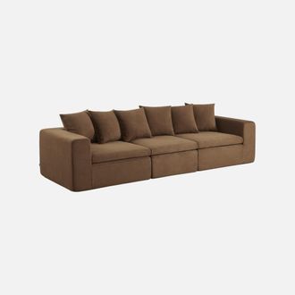 Sweeek Sof&aacute; Envasado Al Vac&iacute;o Modular De Tela Chenilla, 4 Plazas