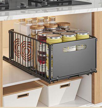 OEM Organizadores De Cajones De Cocina, Organizadores Deslizantes Para Cajones De Armarios De Cocina (negro, 1 Pieza 37,5 Cm De Profundidad X 24,5 Cm De A