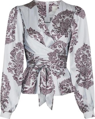 Neo Noir Rista Deco Drop Blouse - Dames - Blouses - Blauw - M - Polyester - Overhemden