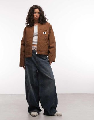 Carhartt Work in Progress OG Detroit - Giacca marrone Hamilton con colletto a contrasto