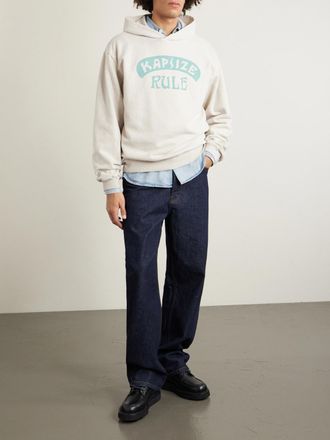 KAPITAL Printed Wool-Blend Jersey Hoodie