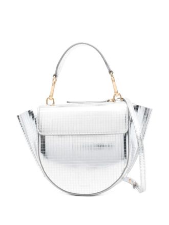 Wandler Hortensia grid-pattern flap tote bag - women - Calf Leather - OS - Silver