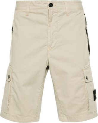 Stone Island Compass-badge cargo shorts - men - Cotton/Elastane - 34 - Neutrals