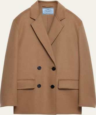 Prada Double-Breasted Cashgora Jacket